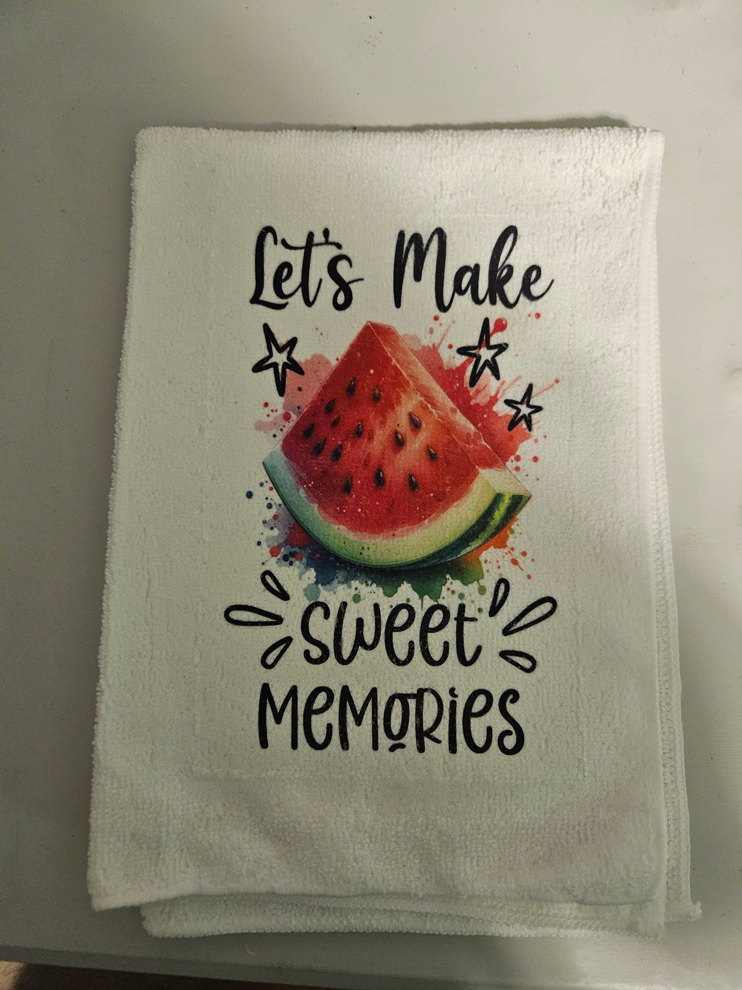 Let's Make Sweet Memories Tea Towel