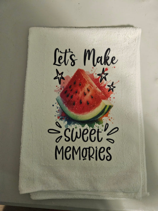 Let's Make Sweet Memories Tea Towel